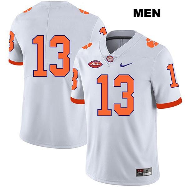 Men's Clemson Tigers #13 Tyler Davis Stitched White Legend Authentic Nike No Name NCAA College Football Jersey JTL3846KT